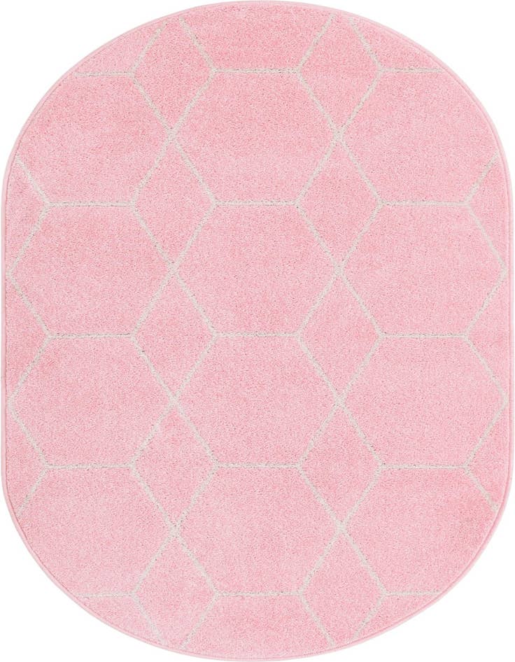 Detail image of  3' x 5' 3 Lattice Frieze Oval Rug