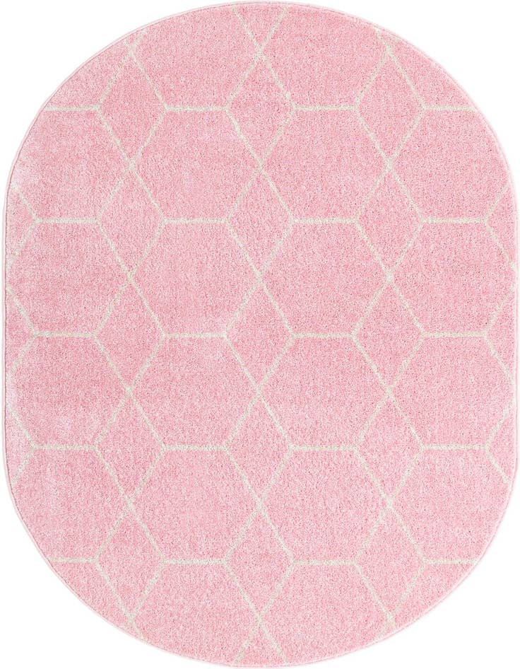 Detail image of  4' x 6' Lattice Frieze Oval Rug