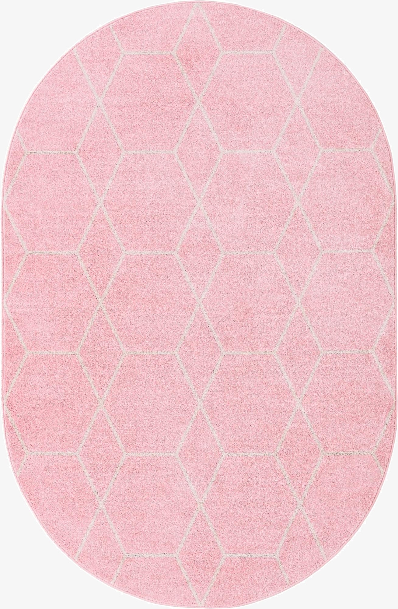  5' 3 x 8' Lattice Frieze Oval Rug