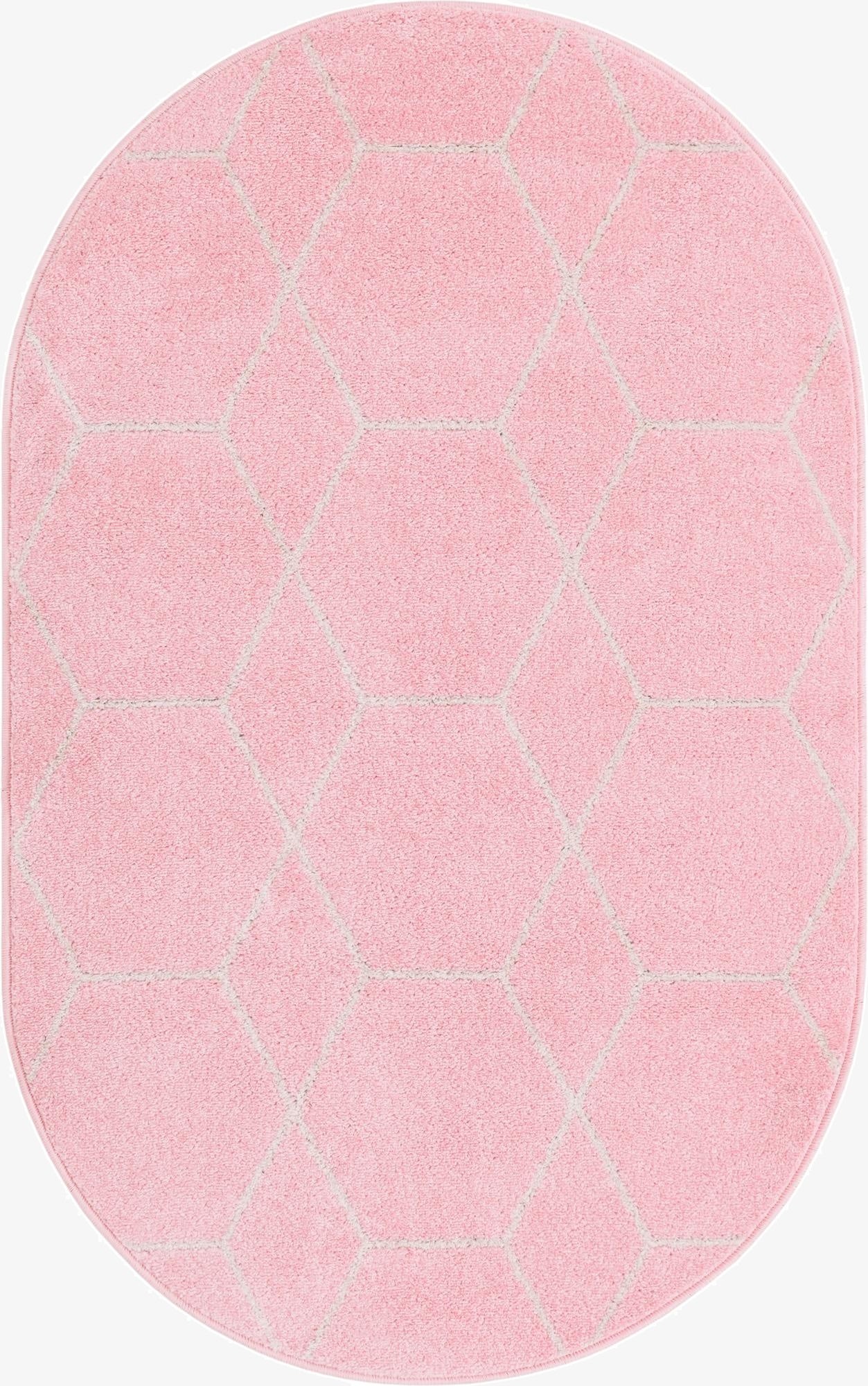  3' x 5' 3 Lattice Frieze Oval Rug