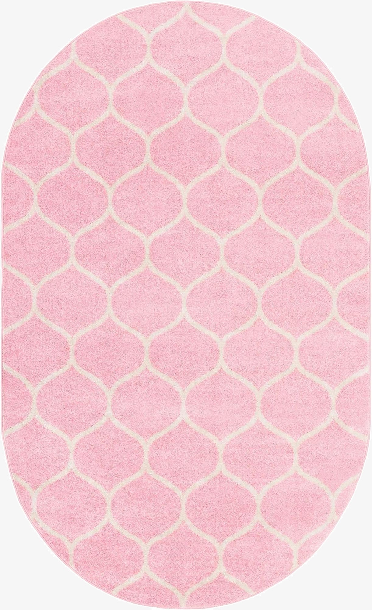  7' 10 x 10' Lattice Frieze Oval Rug