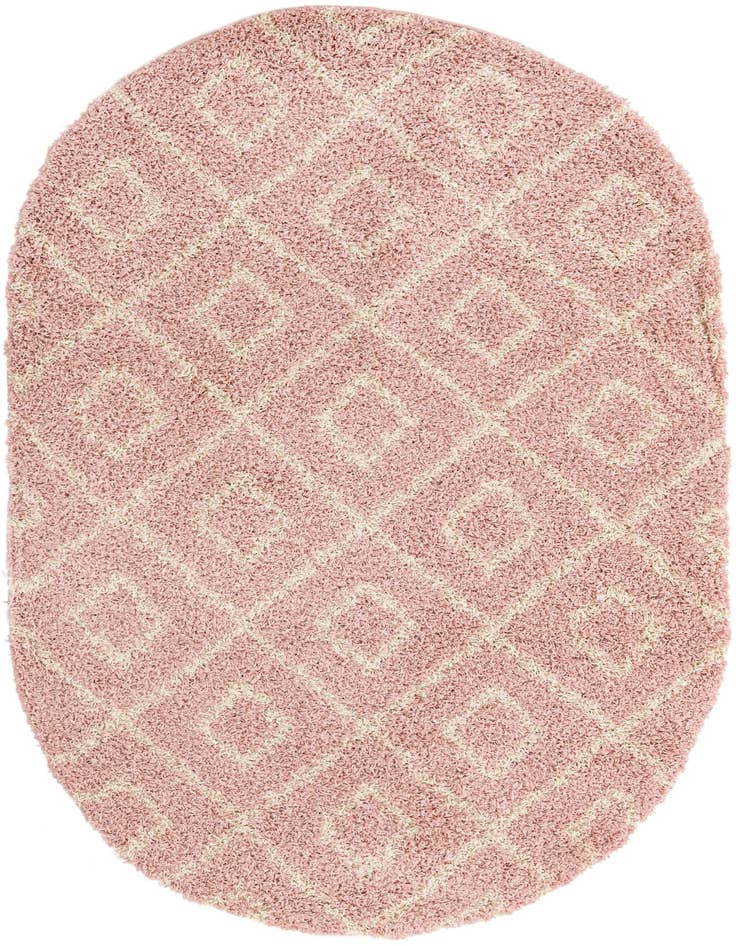 Detail image of  5' 3 x 8' Lattice Shag Oval Rug