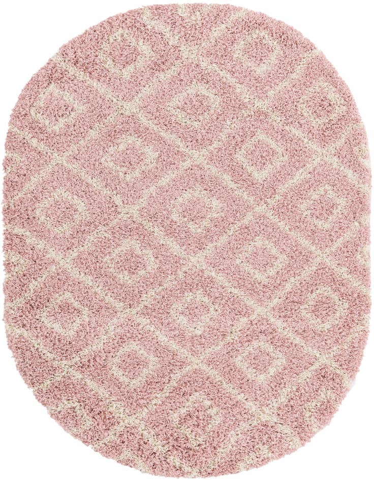 Detail image of  4' x 6' Lattice Shag Oval Rug