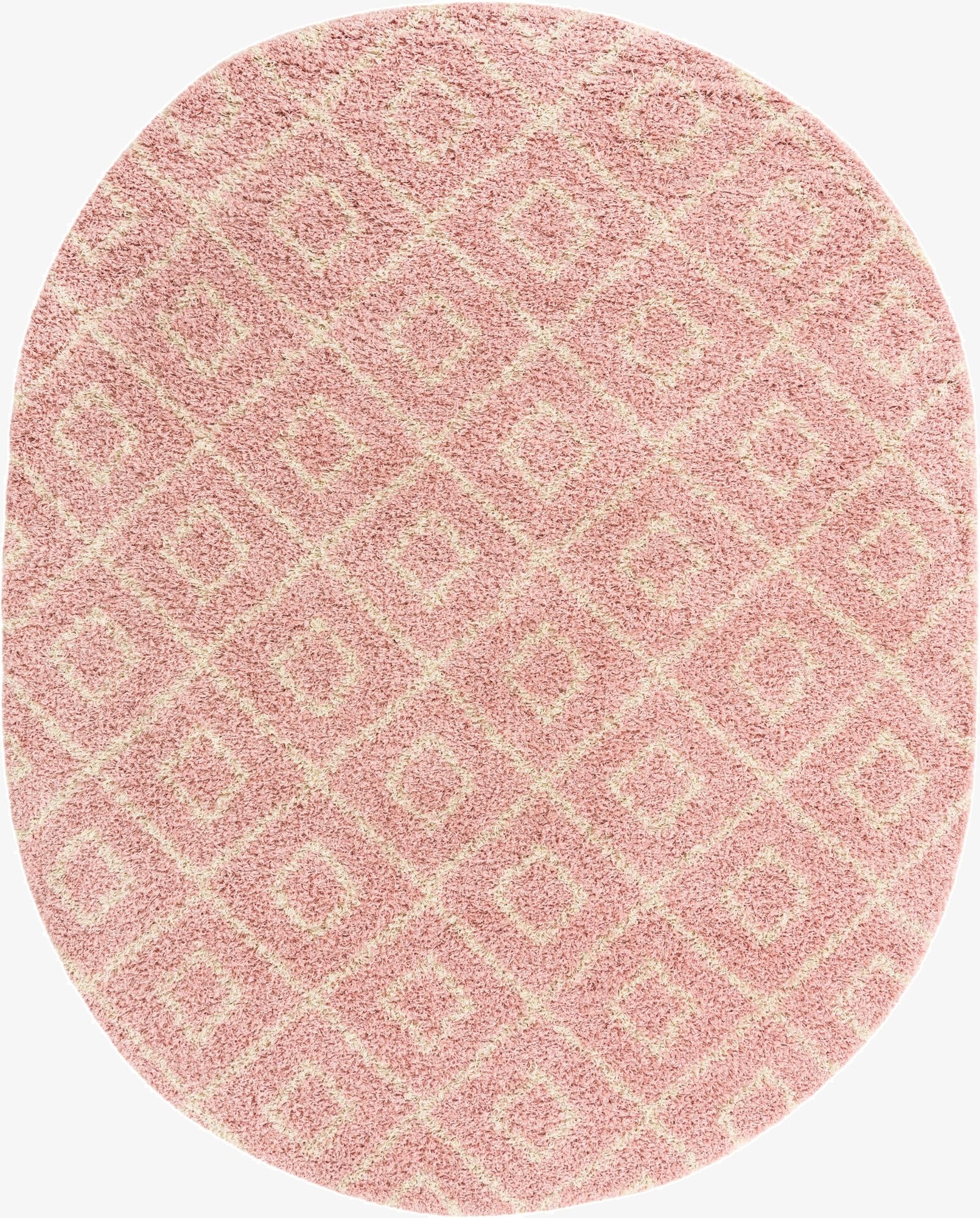  7' 10 x 10' Lattice Shag Oval Rug