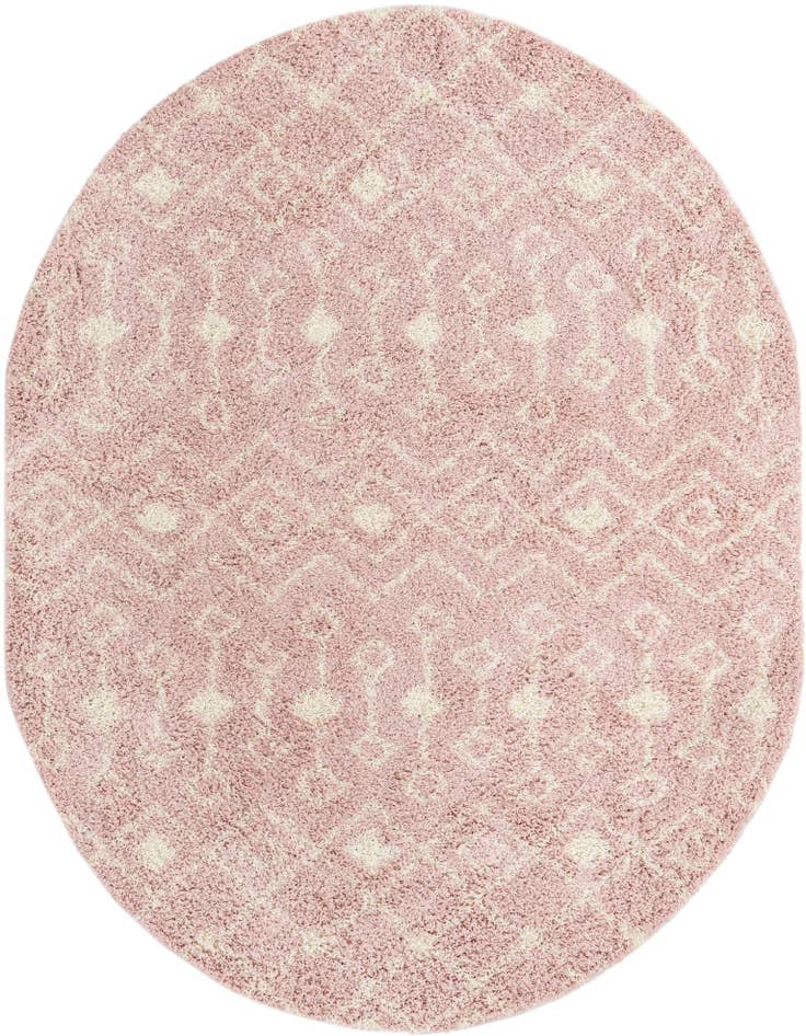 Detail image of 7' 10 x 10' Moroccan Trellis Shag Oval Rug