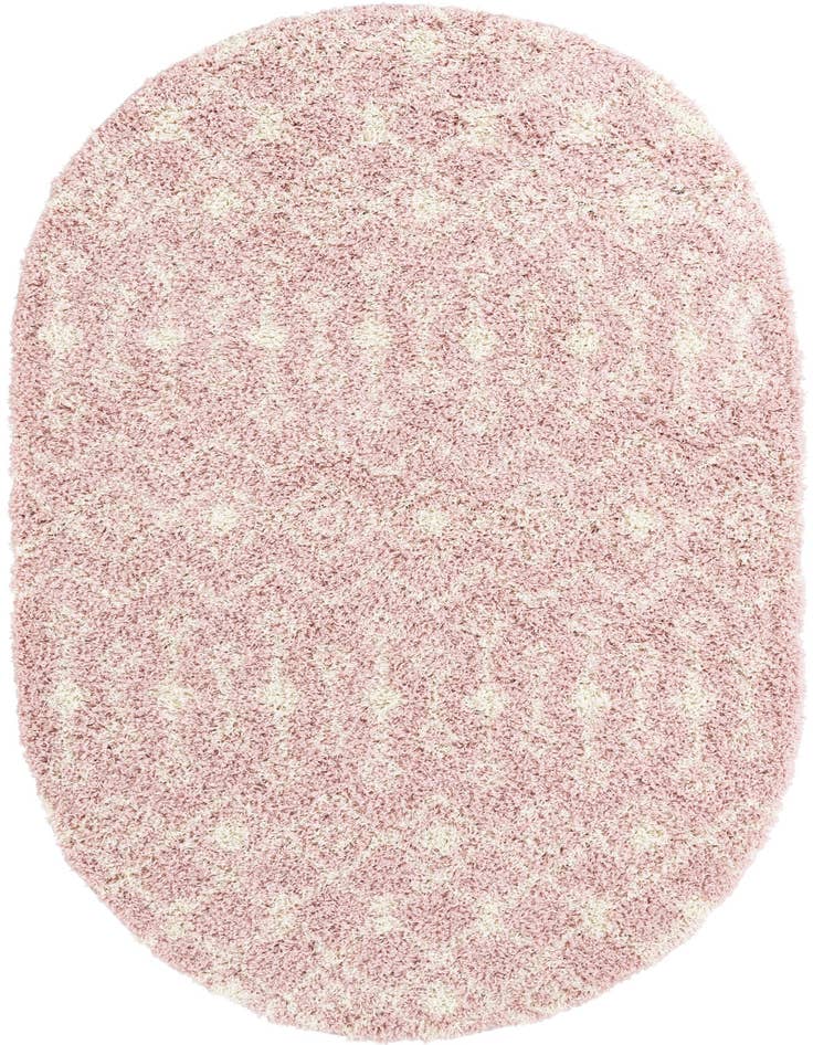Detail image of  5' 3 x 8' Moroccan Trellis Shag Oval Rug