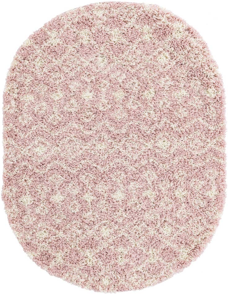 Detail image of  4' x 6' Moroccan Trellis Shag Oval Rug