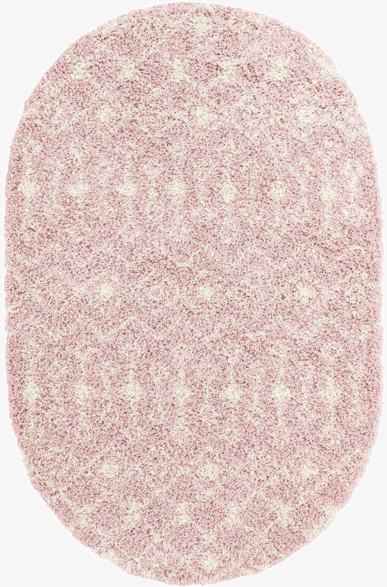  5' 3 x 8' Moroccan Trellis Shag Oval Rug