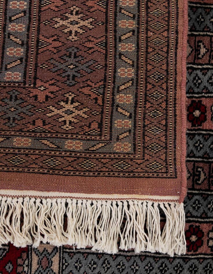 Detail image of  4' 2 x 6' 3  Hand Knotted Bokhara Oriental Wool Rug