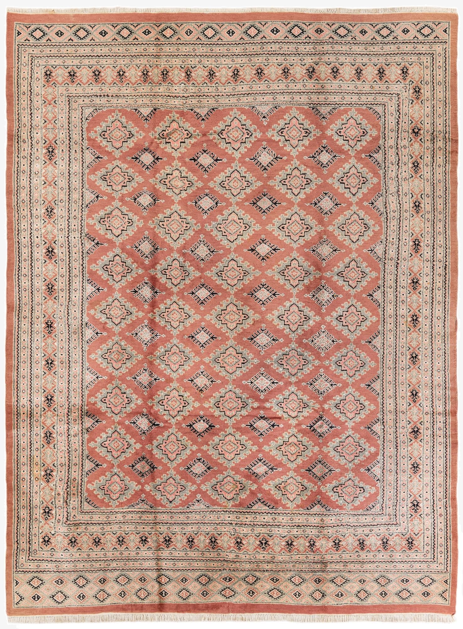  7' 3 x 9' 6  Hand Knotted Bokhara Oriental Rug