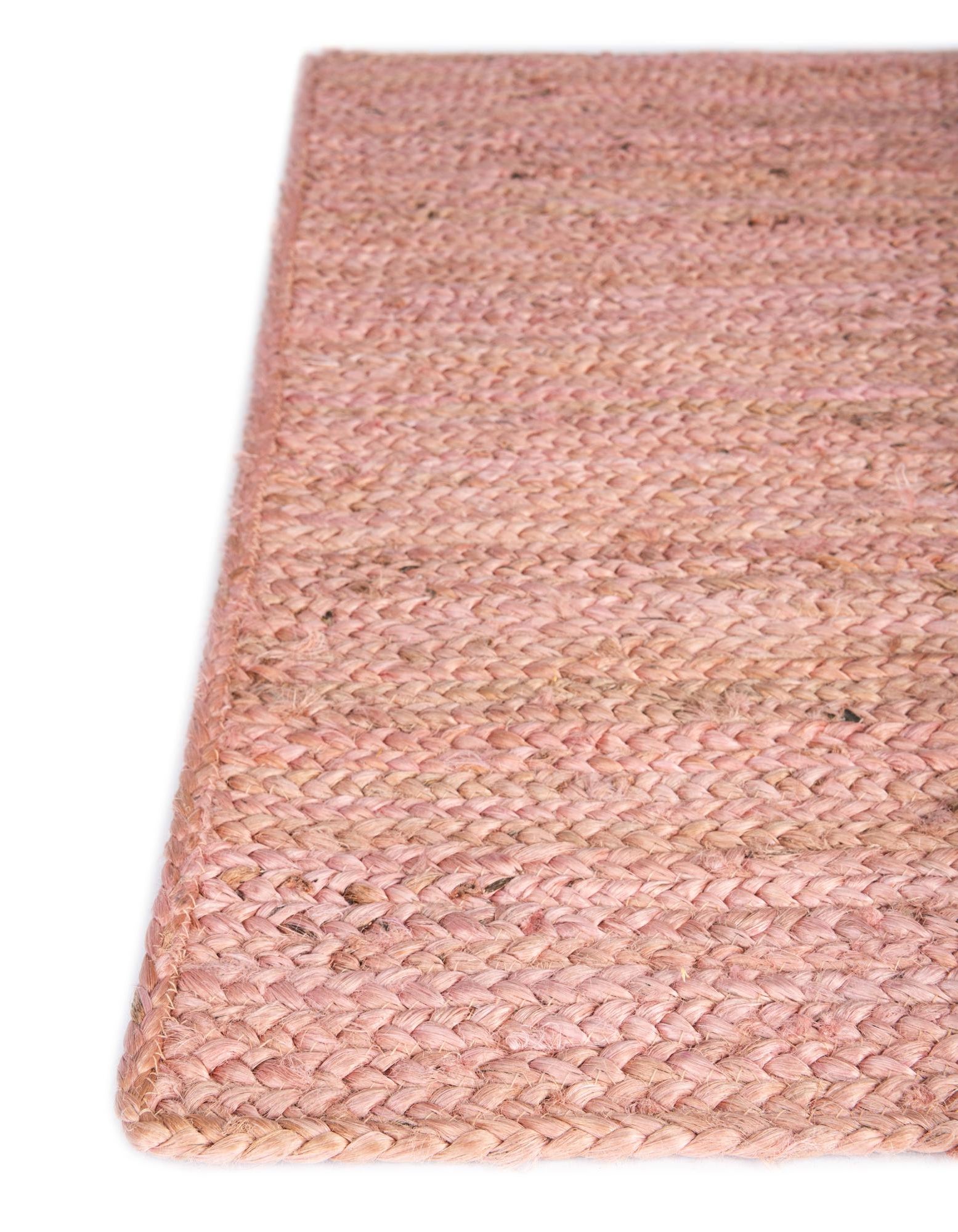 Light Pink Custom Light Pink Hand Braided Jute Rug | Rugs.com