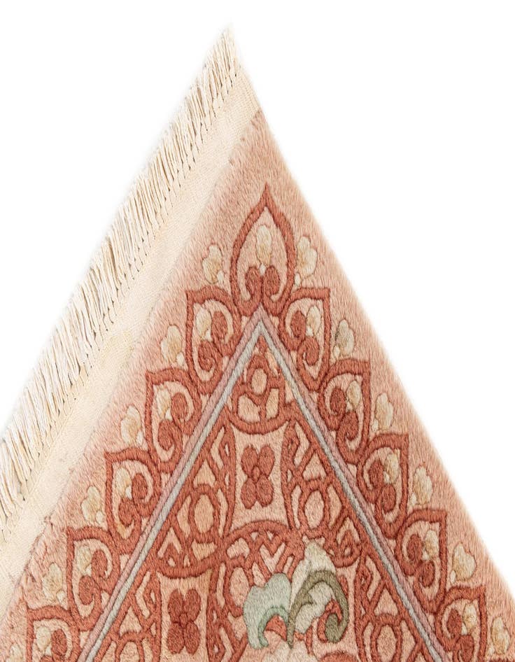 Detail image of  5' 6 x 8' 3  Hand Knotted Carved Pekin Wool Rug