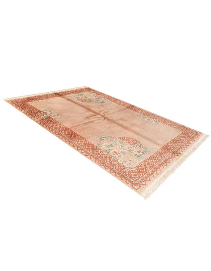 Detail image of  5' 6 x 8' 3  Hand Knotted Carved Pekin Wool Rug