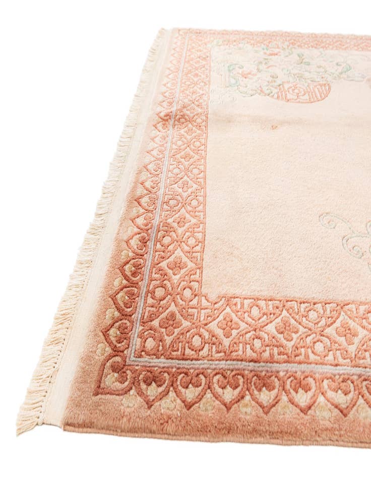 Detail image of  5' 6 x 8' 3  Hand Knotted Carved Pekin Wool Rug