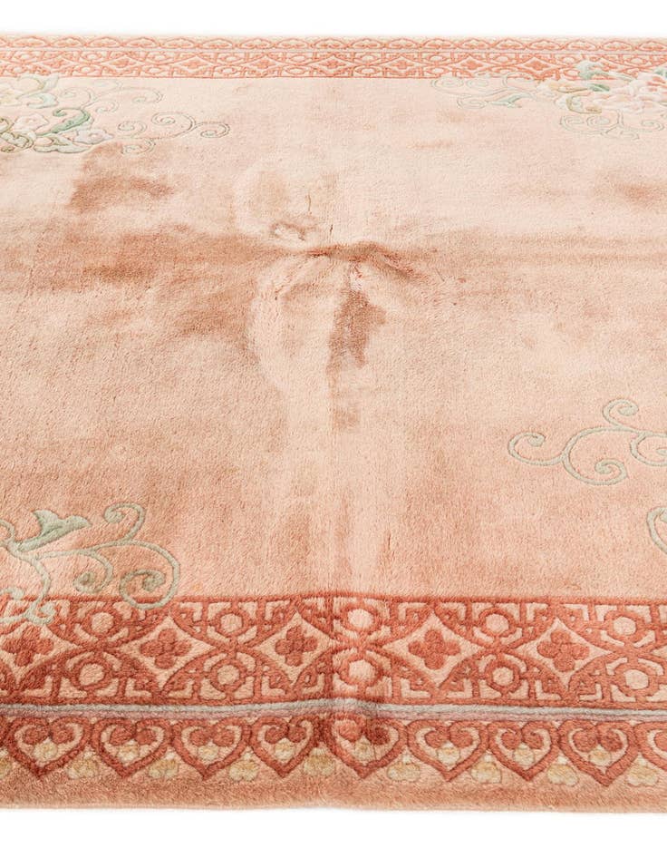 Detail image of  5' 6 x 8' 3  Hand Knotted Carved Pekin Wool Rug