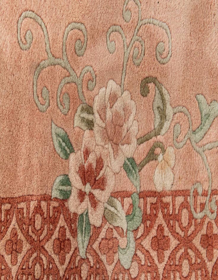 Detail image of  5' 6 x 8' 3  Hand Knotted Carved Pekin Wool Rug