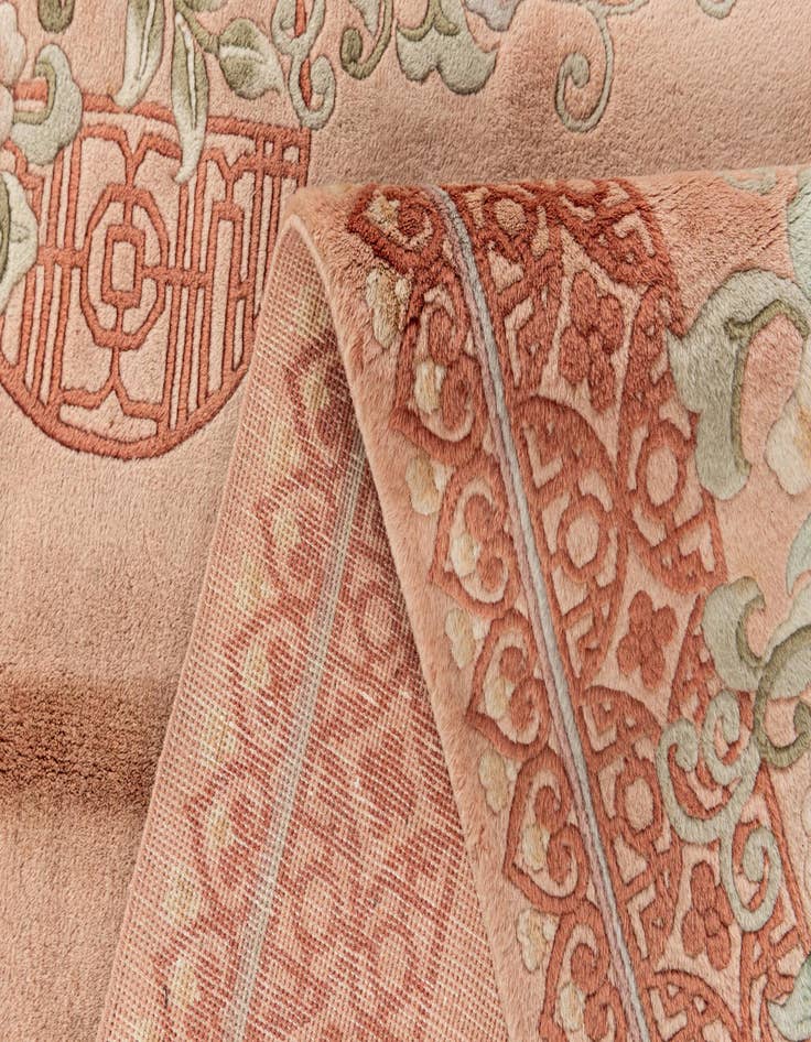 Detail image of  5' 6 x 8' 3  Hand Knotted Carved Pekin Wool Rug