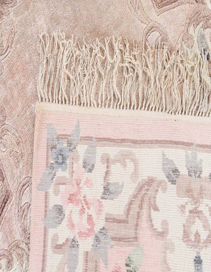 Detail image of  2' 4 x 4'  Hand Knotted Carved Pekin Rug