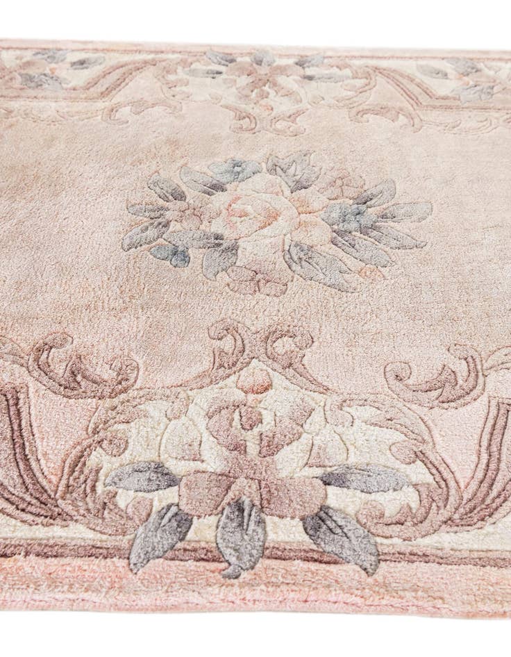 Detail image of  2' 4 x 4'  Hand Knotted Carved Pekin Rug