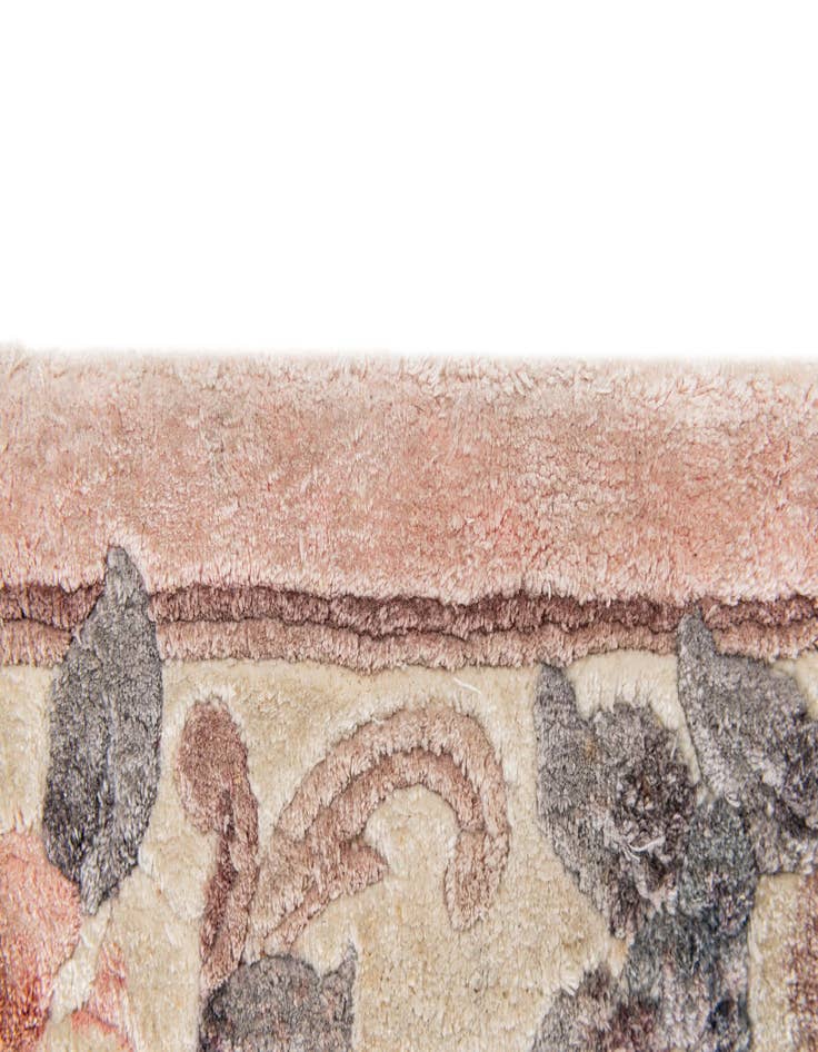 Detail image of  2' 4 x 4'  Hand Knotted Carved Pekin Rug
