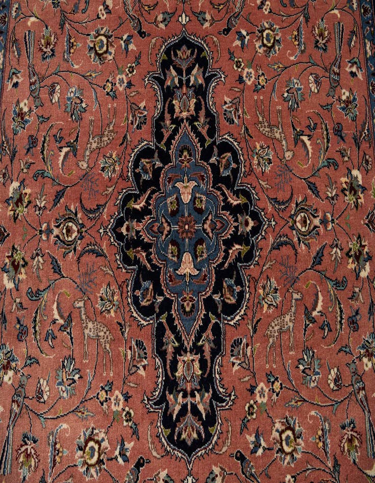 Detail image of  6' 1 x 8' 9  Hand Knotted Isfahan Oriental Wool Rug