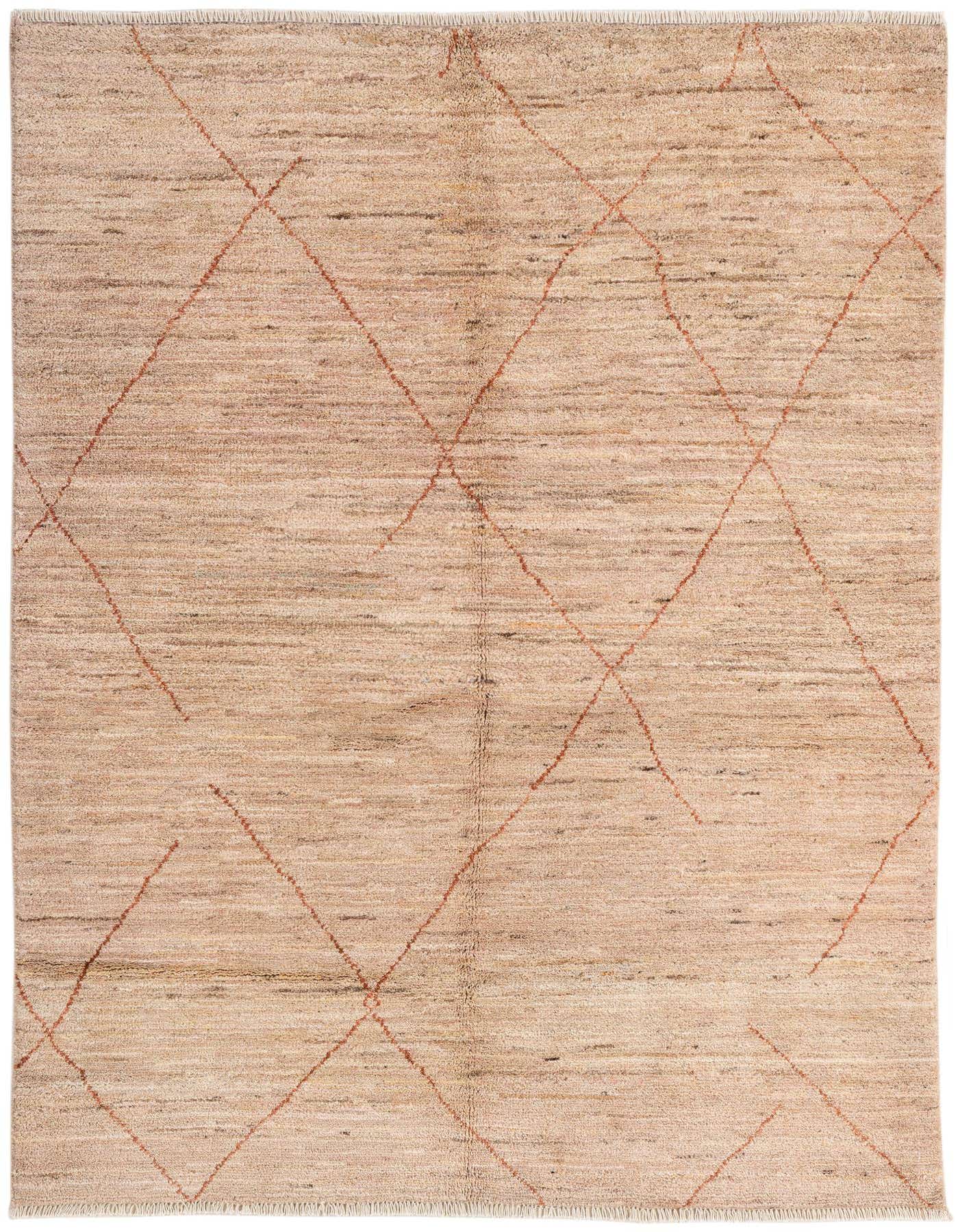 A 4x6 rectangular Moroccan rug featuring a textured pink background with a subtle tribal diamond pattern in a darker pink hue.