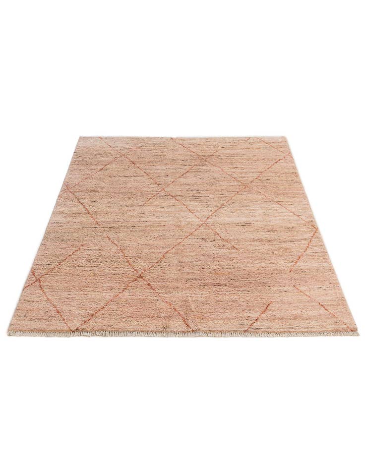 Detail image of  4' 7 x 6' 6  Hand Knotted Moroccan Wool Rug