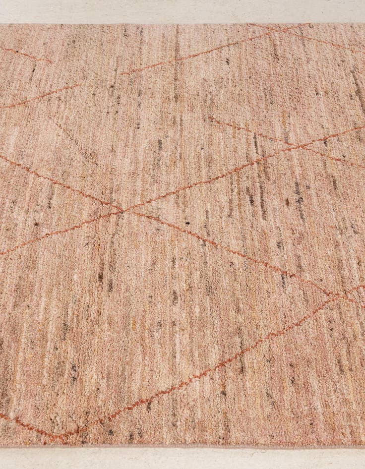 Detail image of  4' 7 x 6' 6  Hand Knotted Moroccan Wool Rug