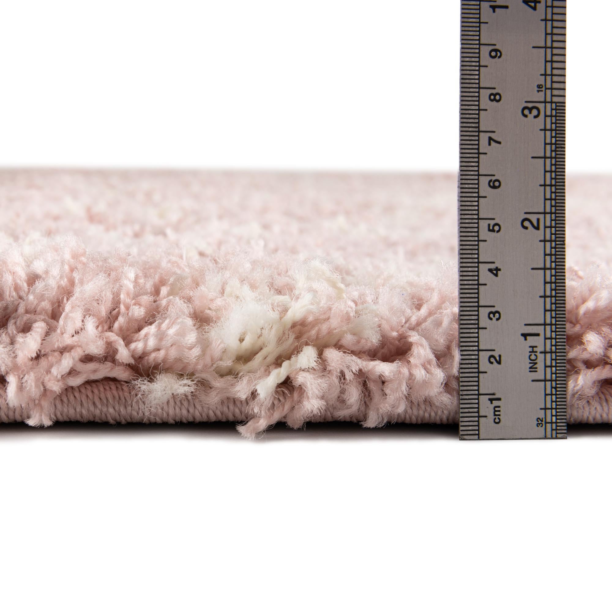  Custom Light Pink Moroccan Trellis Shag Rug