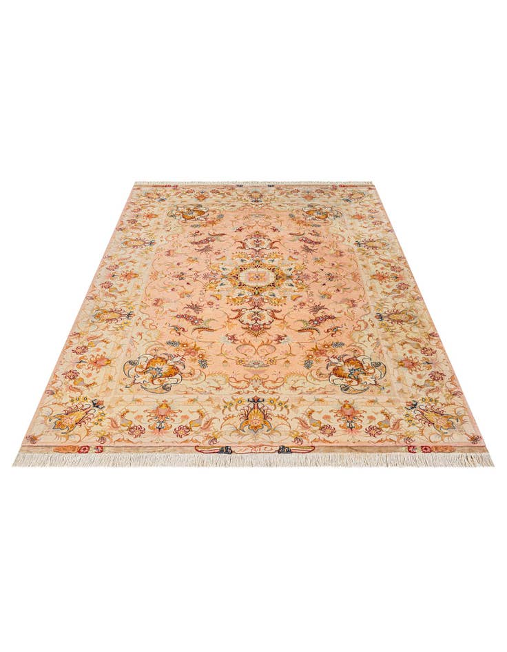 Detail image of  5' 8 x 8' 3  Hand Knotted Tabriz Persian Rug