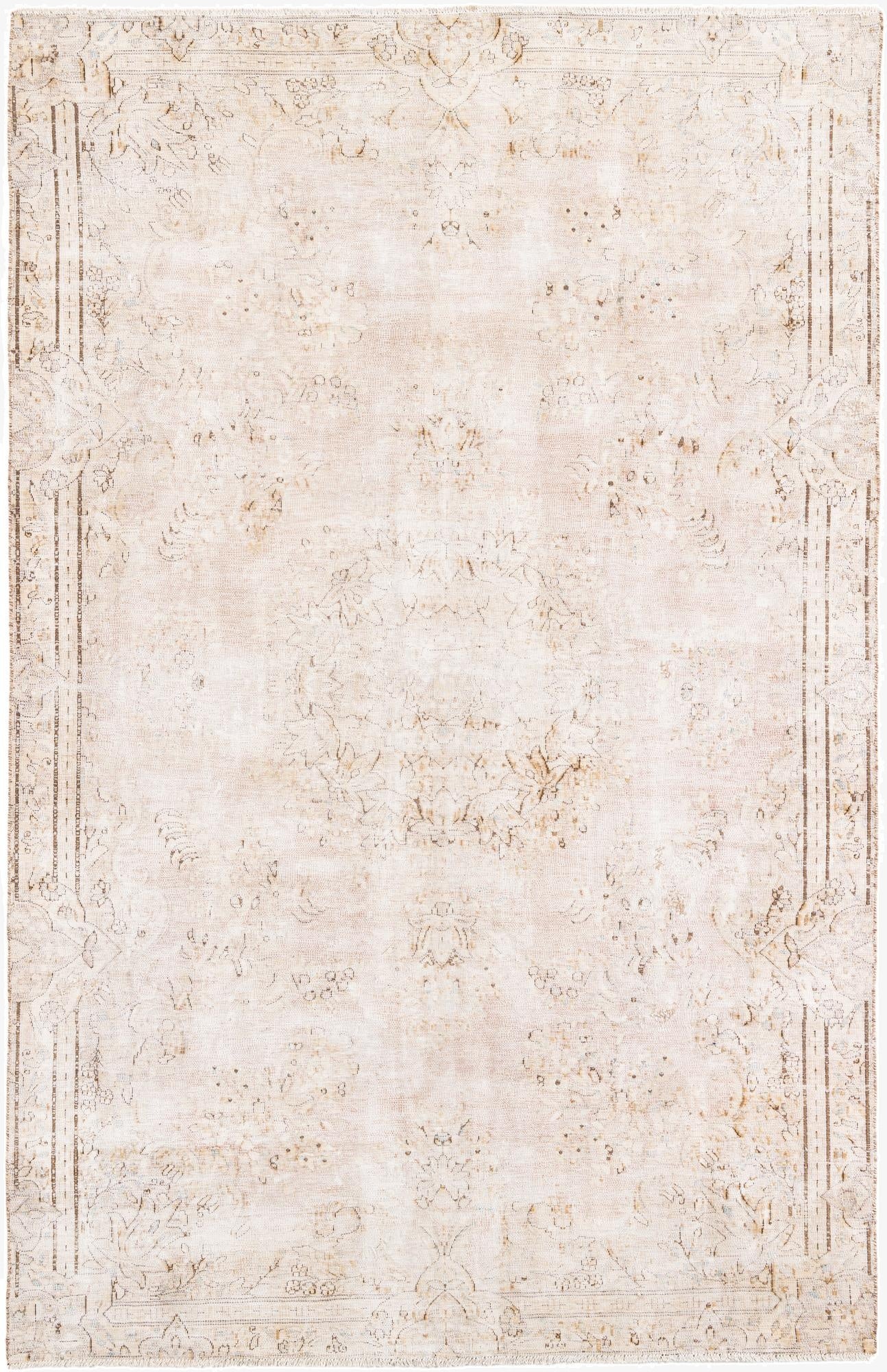  6' 2 x 9' 9  Hand Knotted Ultra Vintage Persian Wool Rug