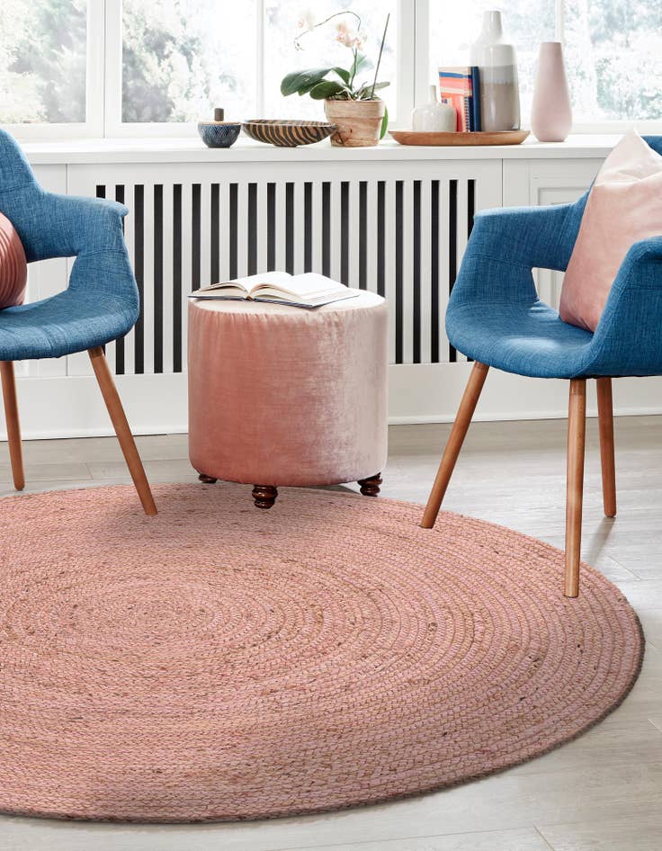 Detail image of  3' x 3'  Hand Braided Jute Round Rug