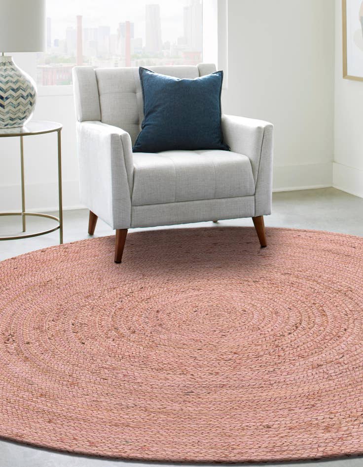 Detail image of  3' x 3'  Hand Braided Jute Round Rug
