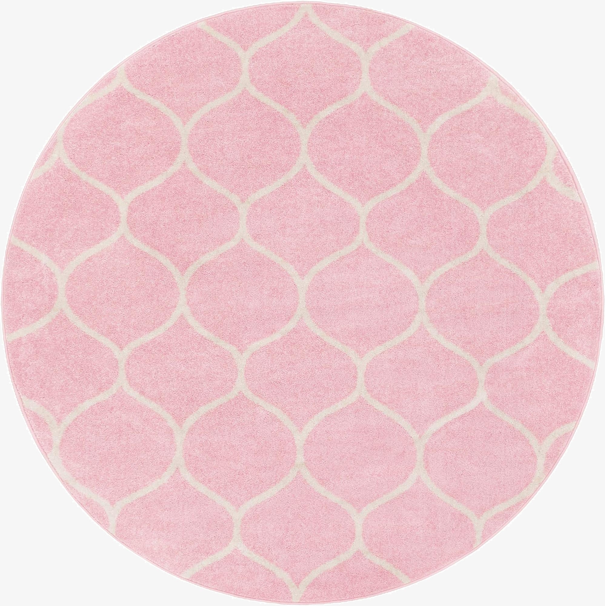  7' x 7' Lattice Frieze Round Rug