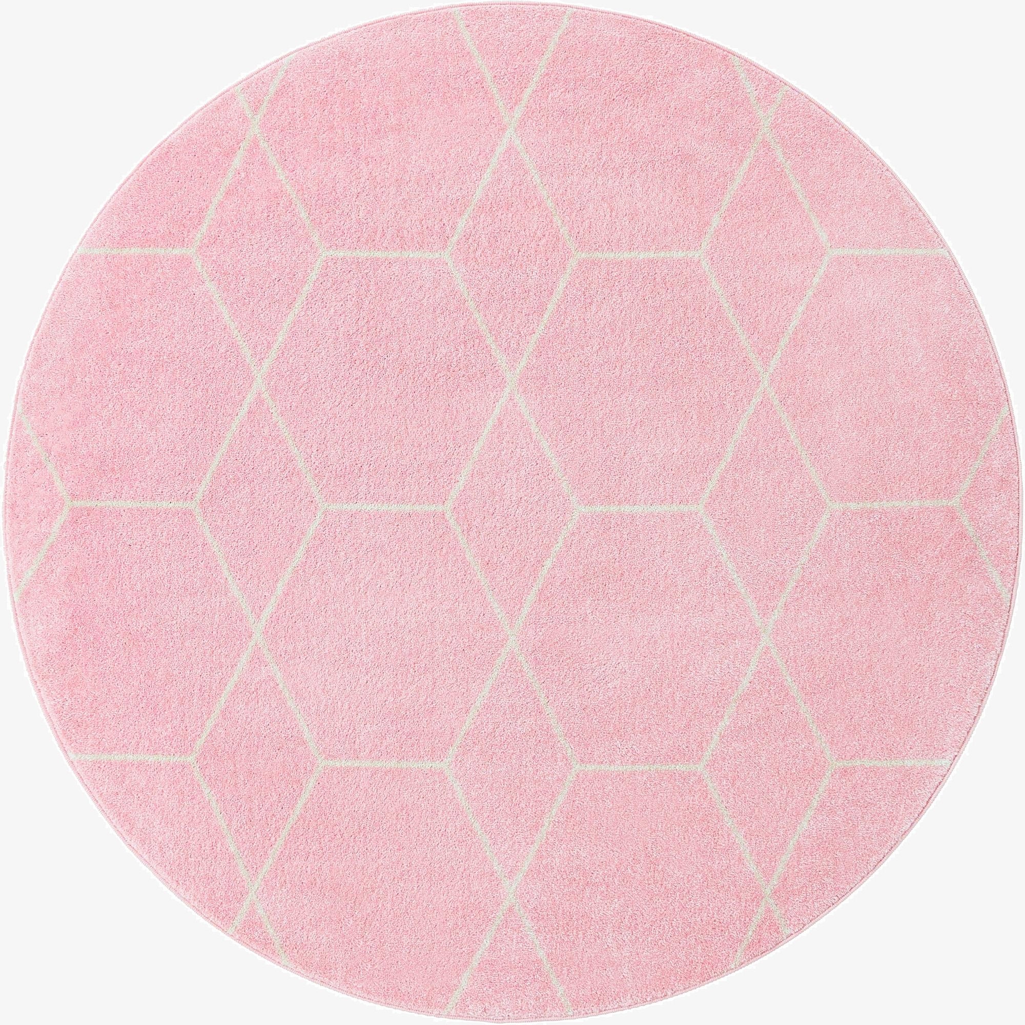  7' x 7' Lattice Frieze Round Rug