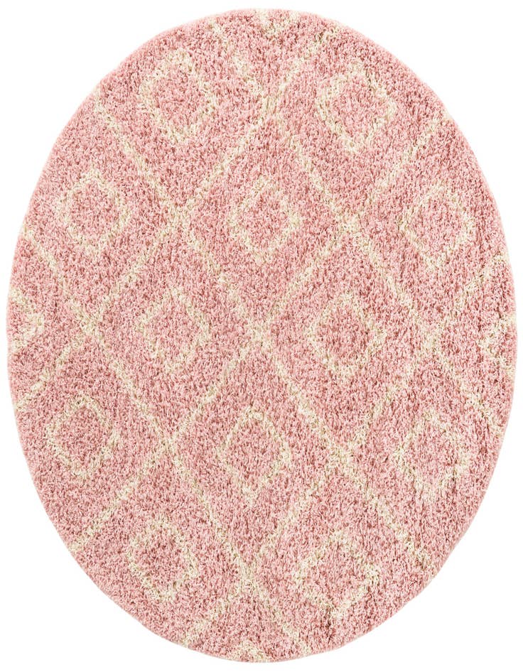 Detail image of  5' 3 x 5' 3 Lattice Shag Round Rug