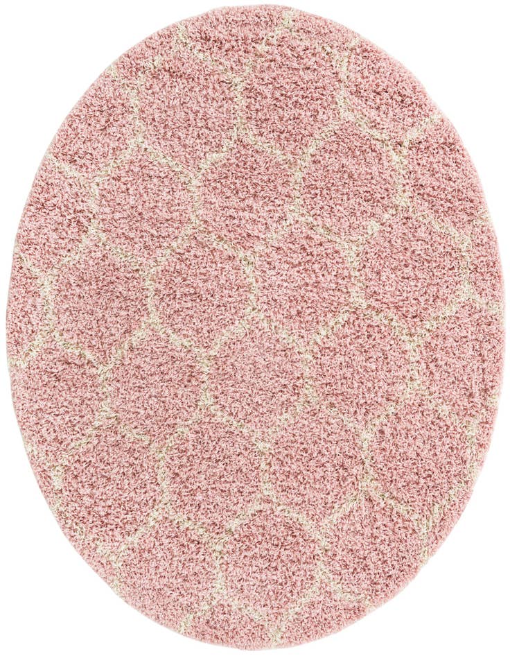 Detail image of  5' 3 x 5' 3 Lattice Shag Round Rug