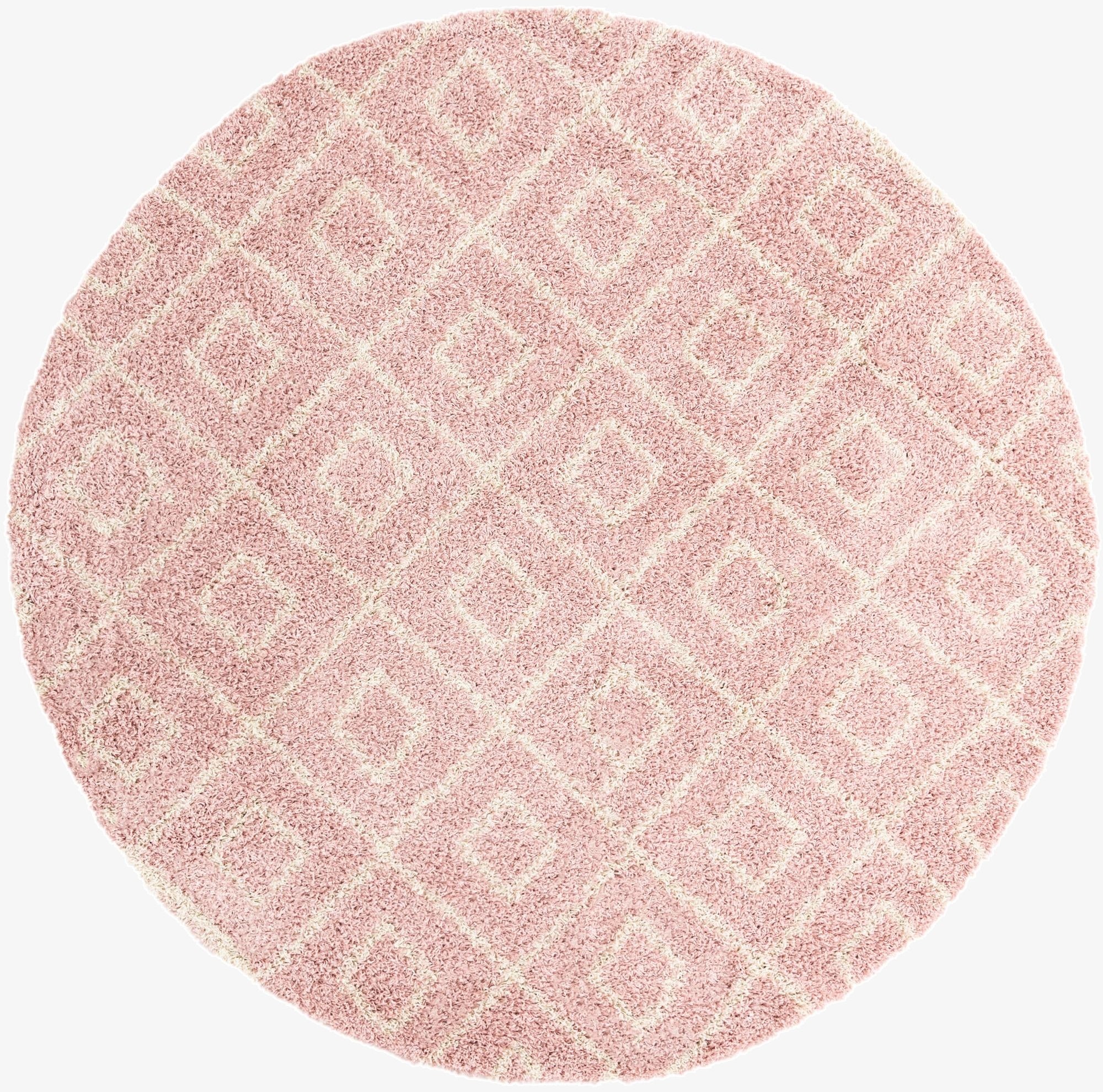  7' 10 x 7' 10 Lattice Shag Round Rug