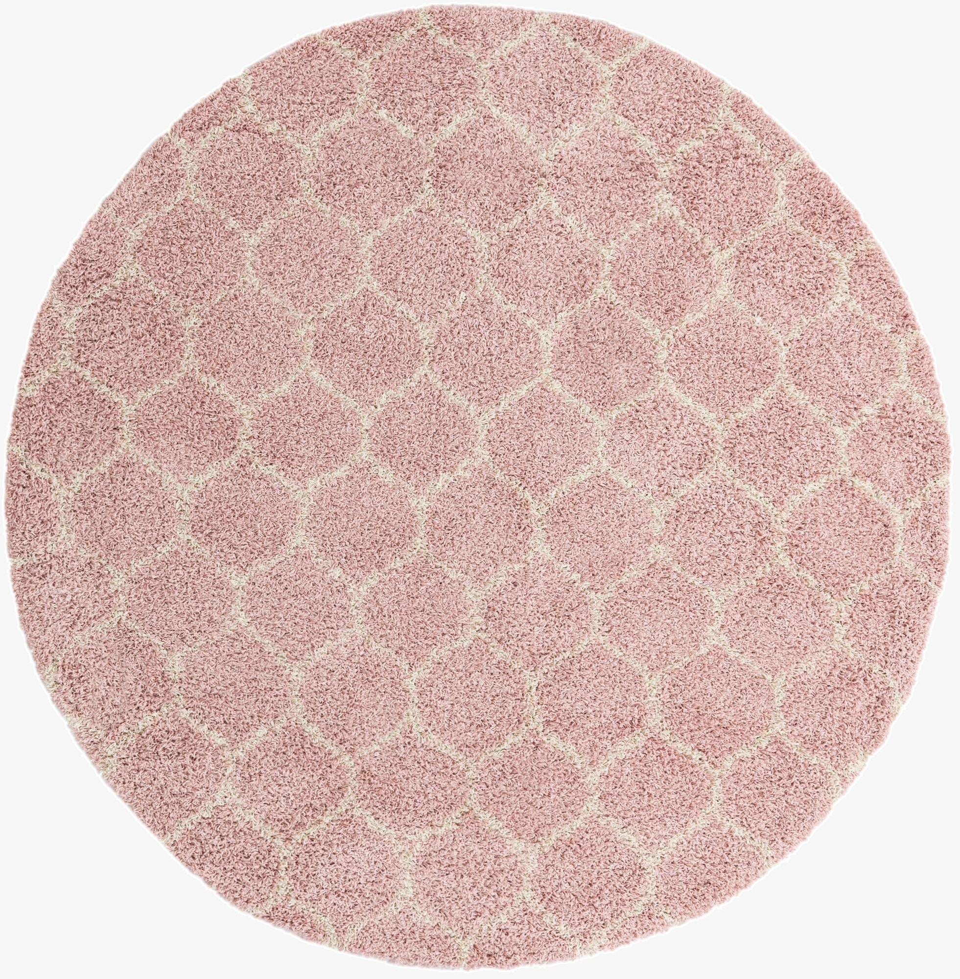  7' 10 x 7' 10 Lattice Shag Round Rug