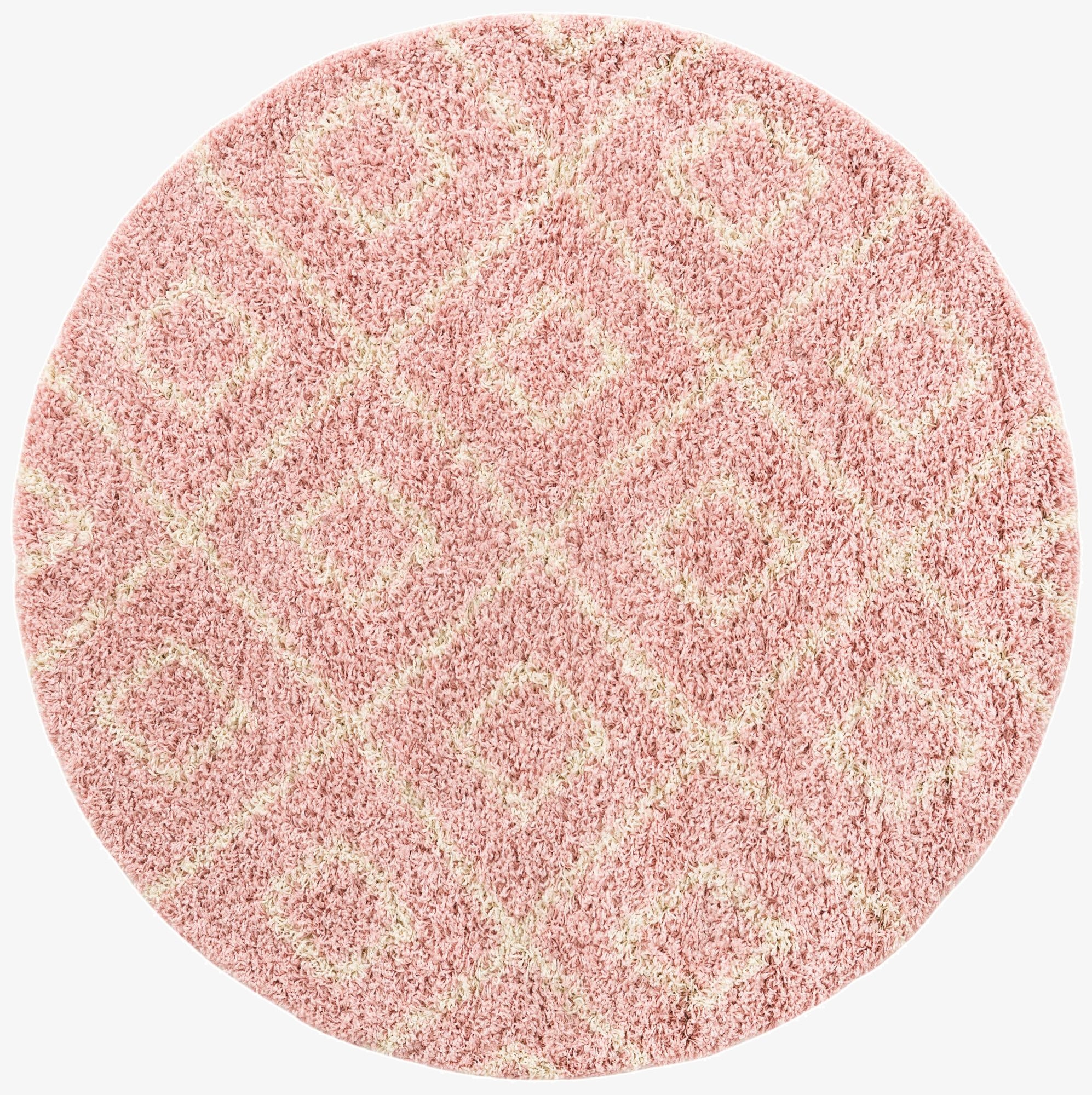  5' 3 x 5' 3 Lattice Shag Round Rug