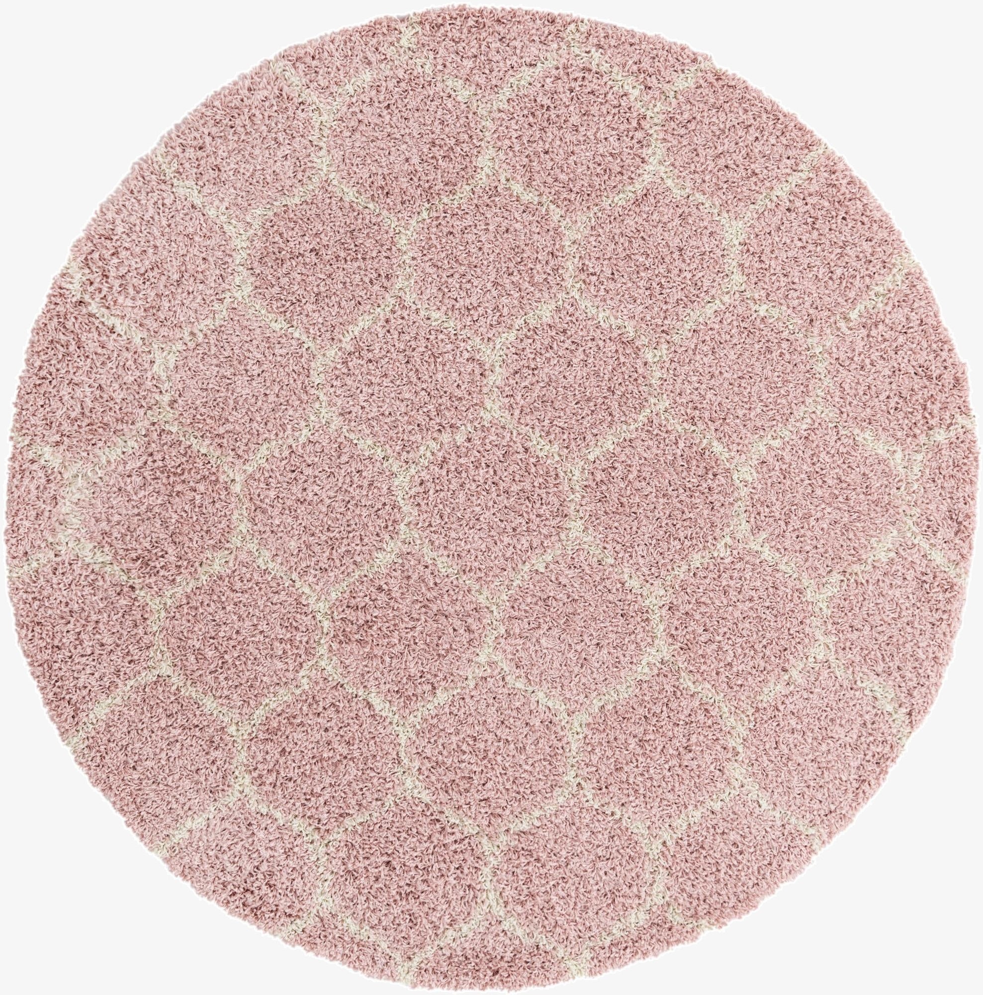  6' x 6' Lattice Shag Round Rug