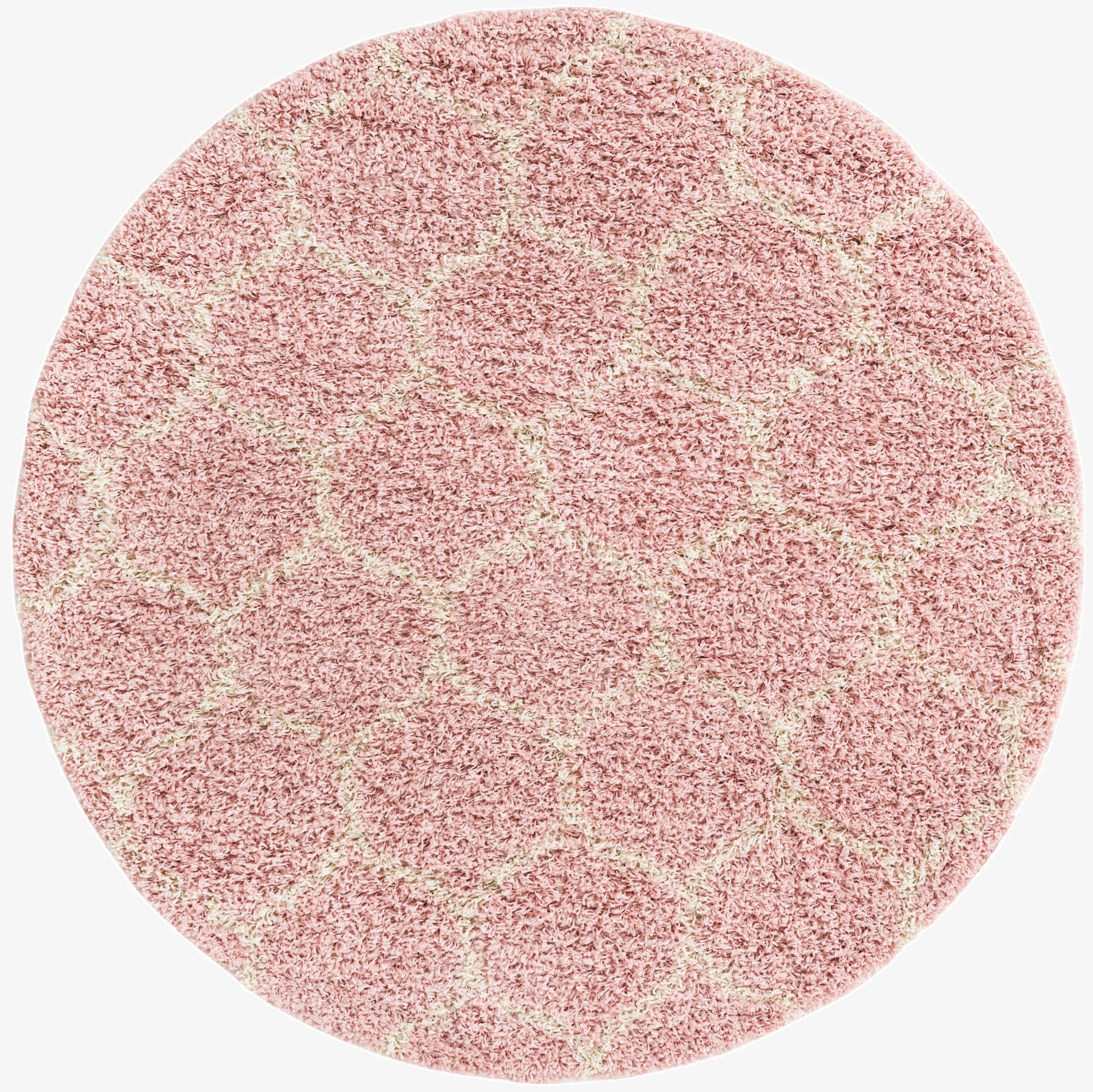  5' 3 x 5' 3 Lattice Shag Round Rug