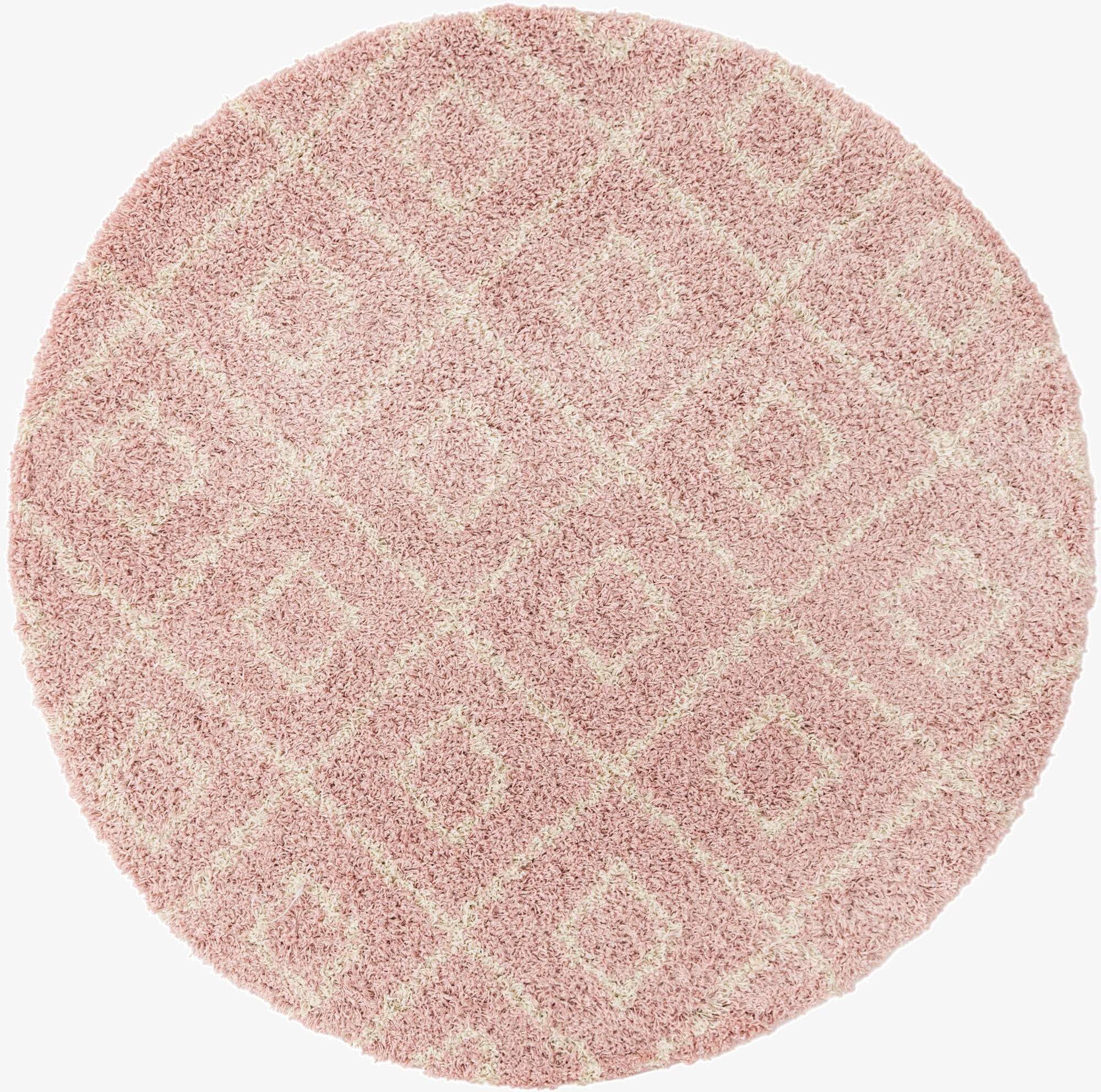  6' x 6' Lattice Shag Round Rug