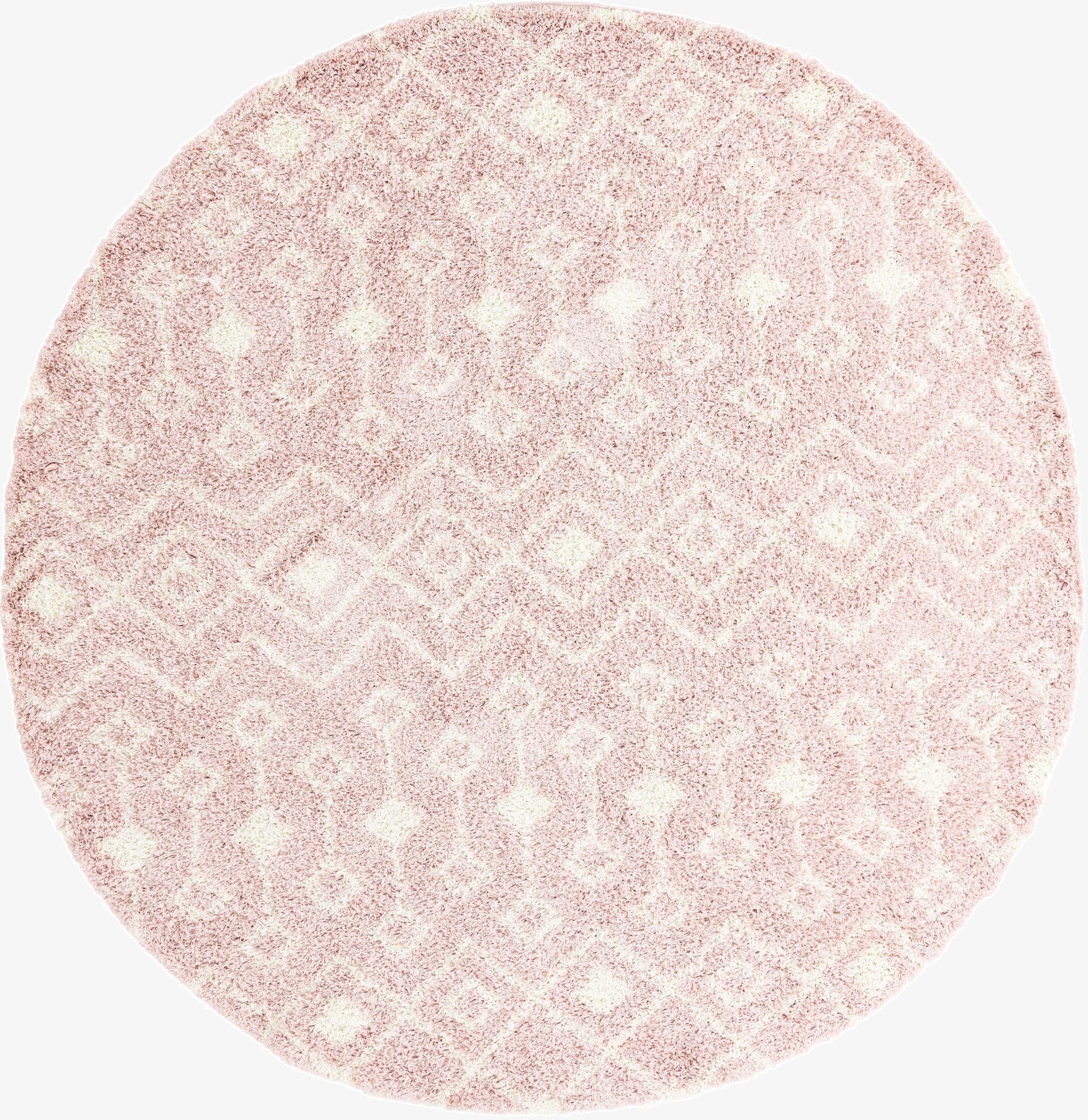  10' x 10' Moroccan Trellis Shag Round Rug