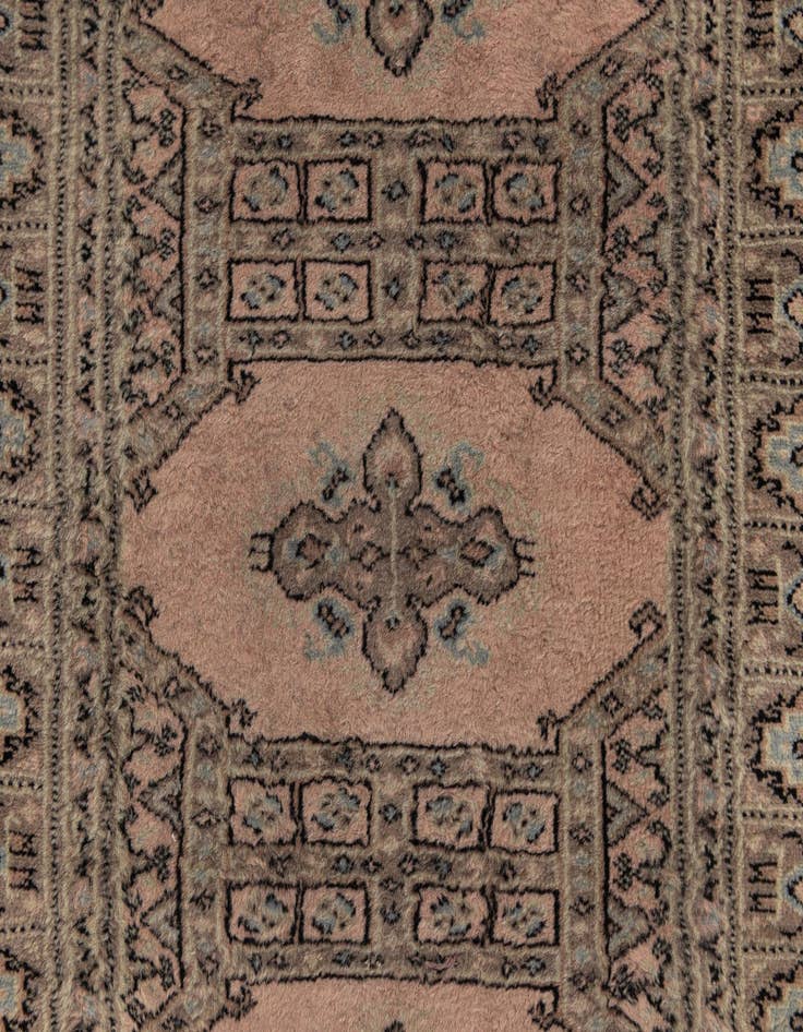 Detail image of  2' 8 x 9'  Hand Knotted Bokhara Oriental Wool Runner Rug