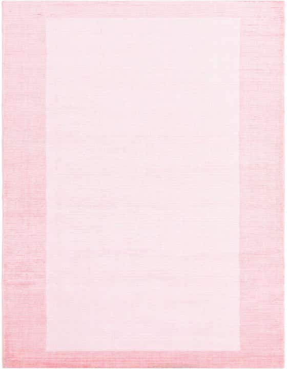 A 10 ft runner rug in shades of pink, featuring a light pink center with a darker pink border, ideal for a hallway.