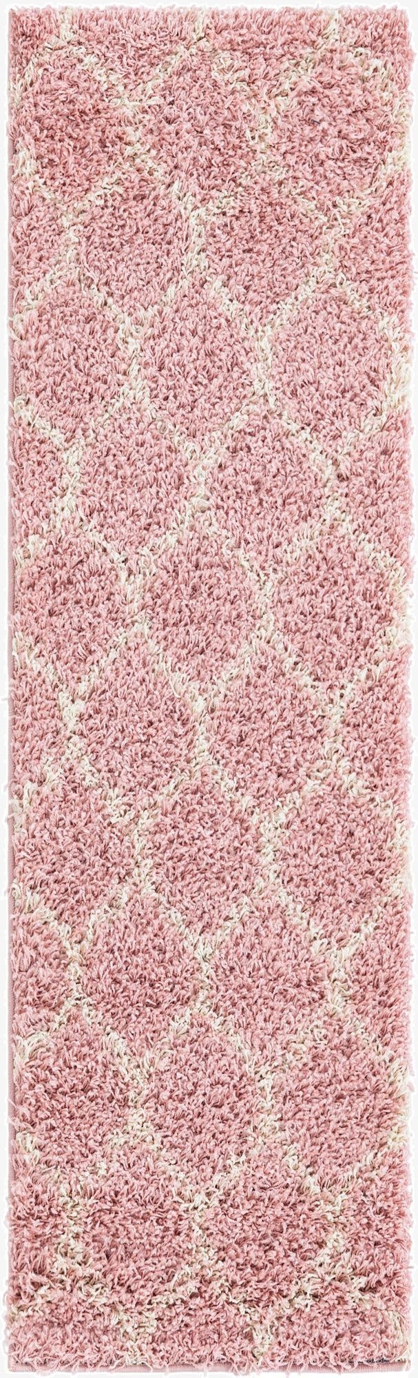  2' x 7' Lattice Shag Runner Rug