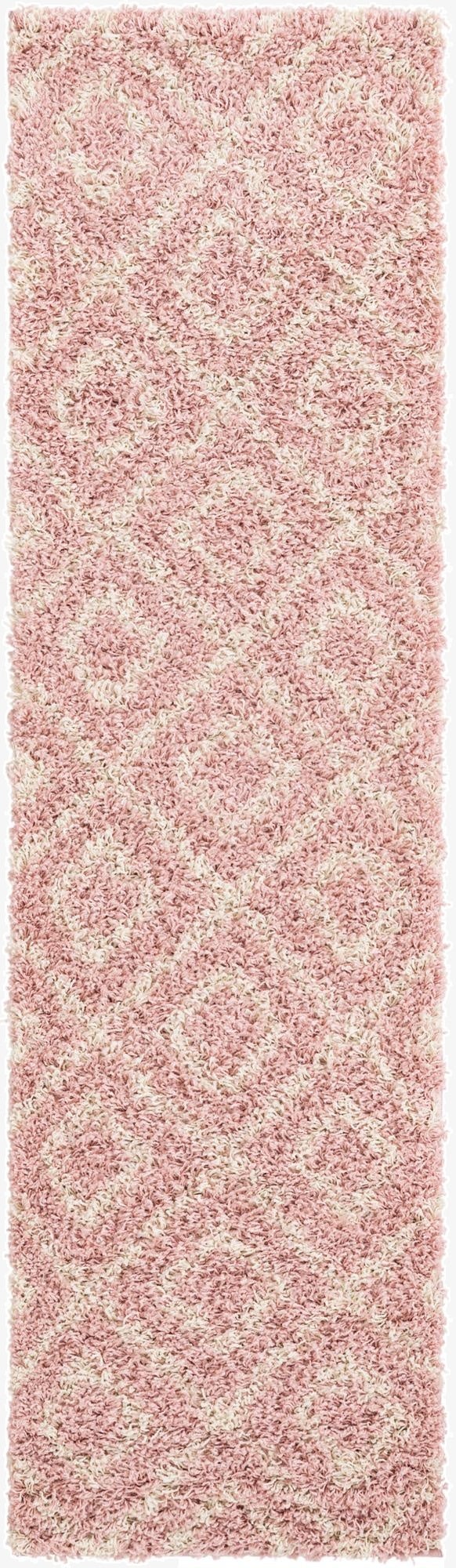  2' x 7' Lattice Shag Runner Rug