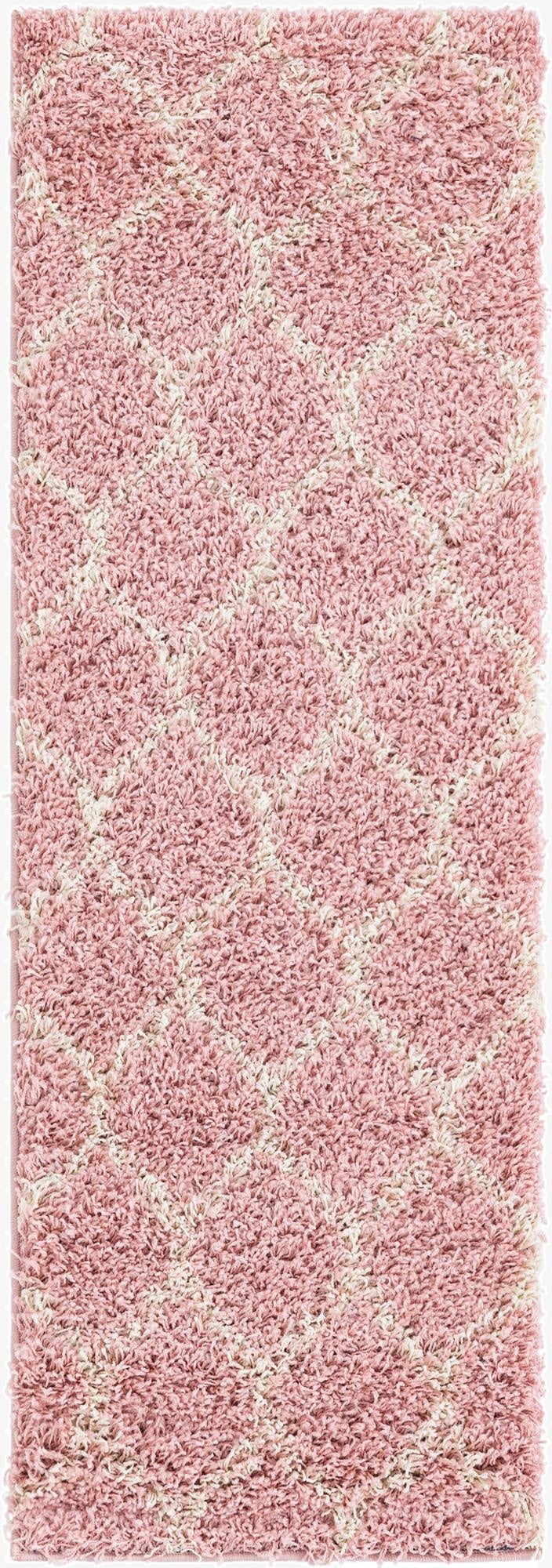  2' x 6' Lattice Shag Runner Rug