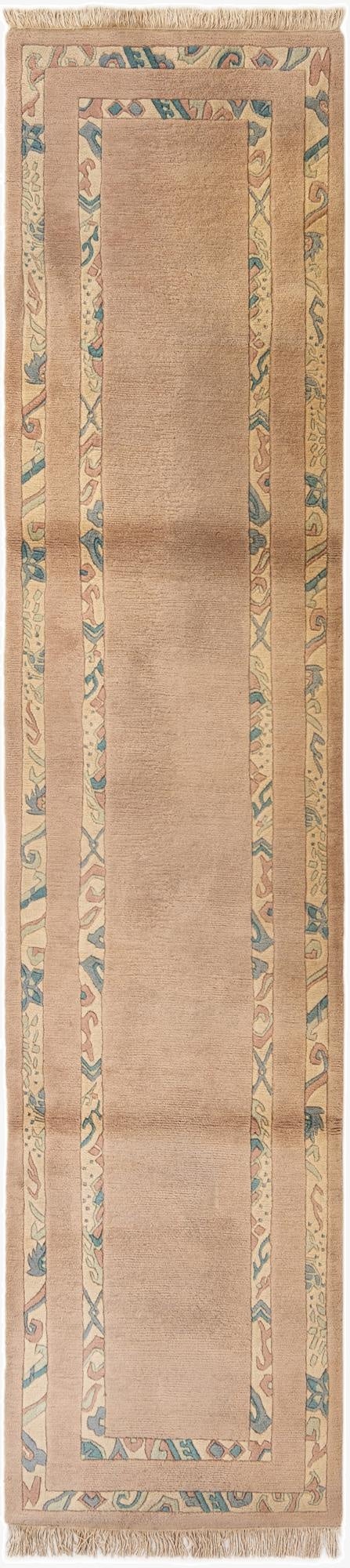  2' 5 x 10' 7  Hand Knotted Nepal Wool Runner Rug